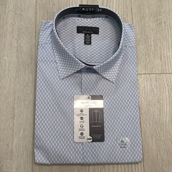 🔥BUNDLESALE Mens XL 17-17.5 Alfani regular fit alfatech dress shirt nwt - Picture 1 of 5
